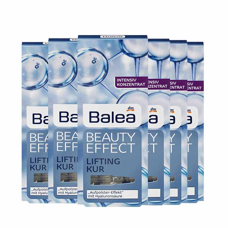 德国dm芭乐雅balea玻尿酸涂抹式补水保湿浓缩精华原液安瓶6盒套组